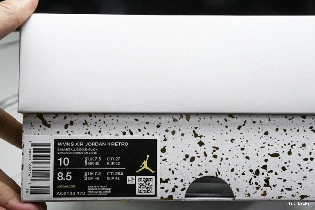 1st Kicks Gold Retro Metallic 4 Jordan AQ9129-170 0712